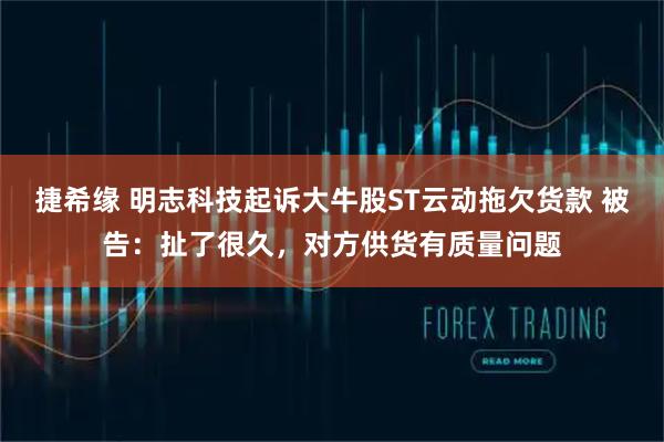 捷希缘 明志科技起诉大牛股ST云动拖欠货款 被告：扯了很久，对方供货有质量问题